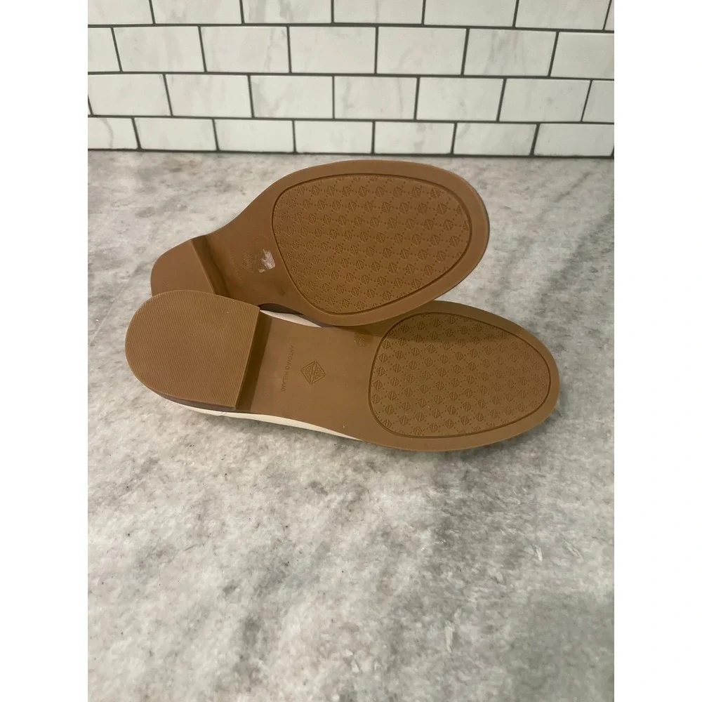 Antonio Melani Loafers Women 5.5 Cream Raegan Leather Horsebit Slip On Flats